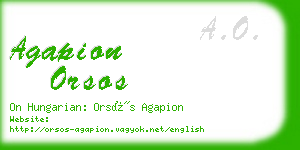 agapion orsos business card